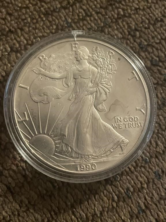 1990 Walking Liberty 1 oz Silver Dollar Coin