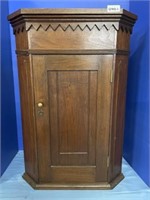 Vintage Miniature Corner Cabinet w/Panel Door