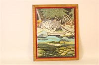 Handcarved and Painted Folk Art Plaque by Unknown