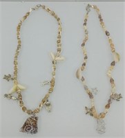 2 nice shell necklaces w/wire wrap 16"