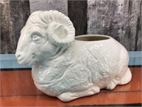 Vtg. ceramic ram pot holder