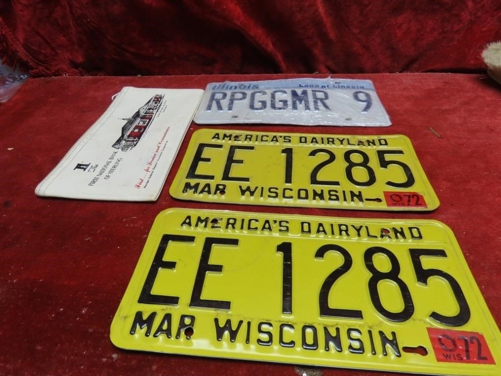 Bank Bag, Wisconsin plates, Illinois license