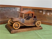 Wooden Car & 2 Glass Front Pocket Watch Displays