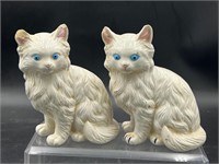 Flawed ceramic cats vintage