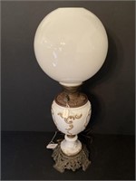 Electrified Oil Lamp with Globe