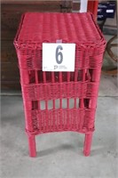 Red Wicker Plant Stand(R1)