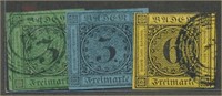 GERMANY BADEN #7-9 USED FINE