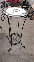 Metal and tile plant stand.  Approximately 28