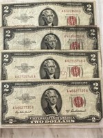 4 1953A $2 Notes