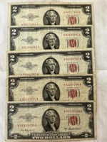 5 1953A $2 Notes