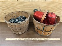 (2) Apple Bushel Basket with Christmas