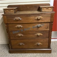 Walnut Victorian glove box dresser