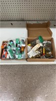 2 Boxes of screws and assorted fasteners
