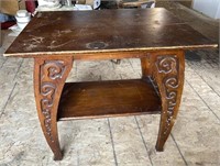 Wood Table w/ Carved Details