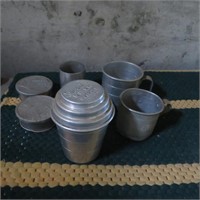 Vintage Tin Travel Cups