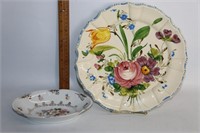 Hand painted Italian Serving Platter & Bowl