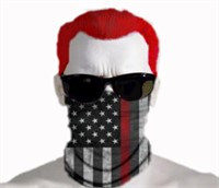 2 Red Line Fire Flag Face Mask Bandana 4C2