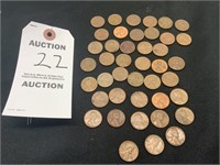 42 Pennies , All circulated with Assorted Years