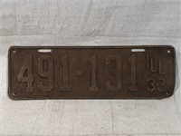 1933 Illinois License Plate