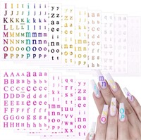 OIIKI 12 Sheets Letters Nail Stickers, 3D