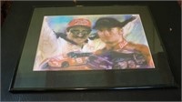 Dale and Dale Earnhardt Jr Framed Print