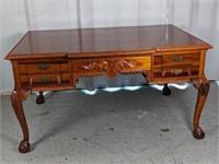Chippendale Style Mahogany Executive Partners Desk