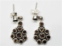 Silver Gemstone Earrings