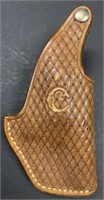 BROWN TOOLED LEATHER GUN HOLSTER C