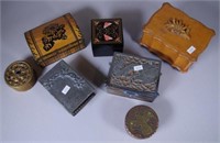Seven assorted trinket boxes