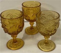 Small Amber Glass Cups