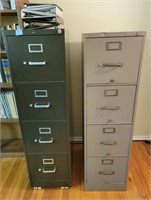 2 FOUR DRAWER METAL FILE CABINETS W/OFFICE