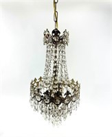 Brass and Cut Glass Chandelier
