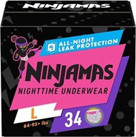 Pampers Ninjamas Nighttime Underwear 34CT Large