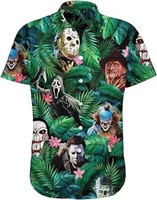MEDIUM Horror Characters Tropical Hawaiian Shirt