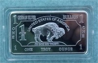 German Silver Buffalo 1 oz Art Bar