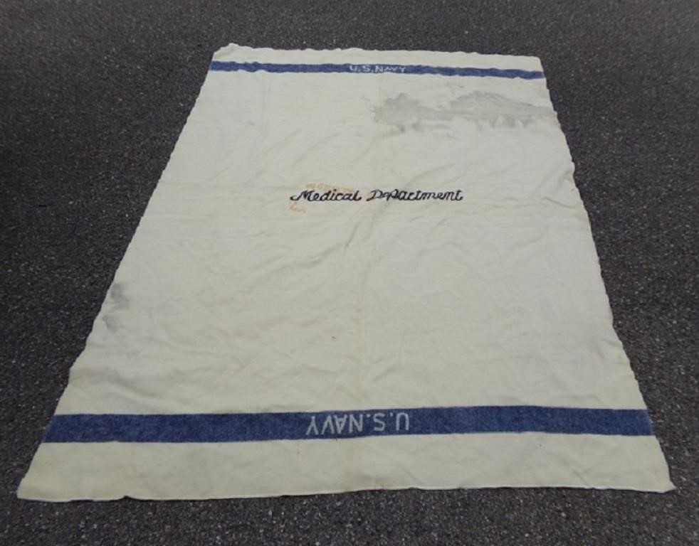 US Navy Wool Blanket 84" X 68"