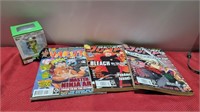 My hero figure and magazines