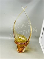 17.5" tall amber glass centerpiece