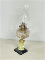 vintage Queen Mary oil lamp w/ chimney - 20.5"