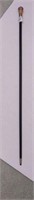 Antique walking cane with rolle gold tip. 36" tall