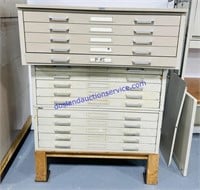 Metal Storage Drawers on Wooden Stand 44x33x59 in