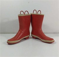 Real Work Wear Steel Shank Red Rubber Boots Size
