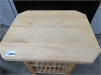 BUTCHER BLOCK TOPPED 2 TIER CHOPPING STAND