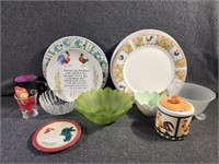 Chicken Plates, Glass Bowls and More