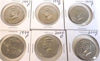 6 - Kennedy Half Dollars