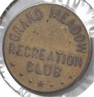 Grand Meadow MN Recreation Club Trade Token