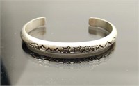 Heavy sterling silver mountain style bracelet