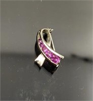 Sterling silver Breast Cancer Awareness pin