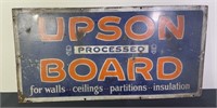 UPSON BOARD Enamel Metal Advertising Signed