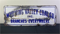 Wyoming Valley Coal Co. Enamel Advertising Sign